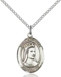 St. Elizabeth of Hungary Pendant St. Elizabeth Of Hungary ,Bakers and Homeless,Patron Saints,Patron Saints - E, sterling silver medals, gold filled medals, patron, saints, saint medal, saint pendant, saint necklace, 8033,7033,9033,7033SS,8033SS,9033SS,7033GF,8033GF,9033GF,