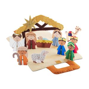 11 Piece Felt Nativity Playset with Fabric Pouch Carrying Case