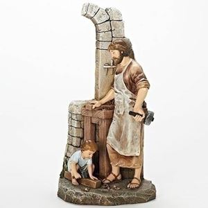 ?12.75 inch tall; From the popular Josephs Studio Collection of religious statues. Resin/Stone Mix. 12.75" tall x 6.5  wide.