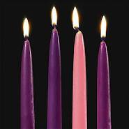 Premium Advent Candle Set- 12" Tapers 3 Purple/1 Pink