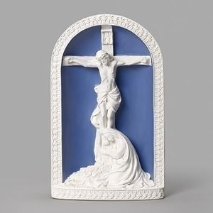 12"H Mary Weeps at Crucifix, Della Robbia