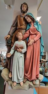 140/29 - 36 inch Holy Family Wall Relief Fiberglass - Hand Painted; Made in Italy