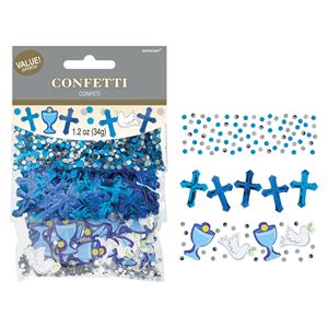 First Communion Day Value Confetti Pack - Blue  1.2 oz. Foil and paper