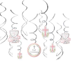 1st Communion Value Pack Spiral Decorations - Pink