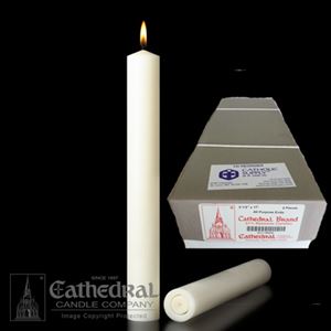 2-1/2" x 17" Beeswax Altar Candles APE