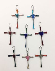 3.25" Stained Glass Wall Cross from Mexico