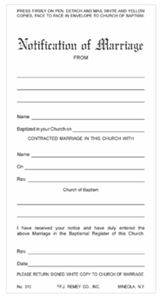 Carbonless Marriage Certificates, Pack of 100
