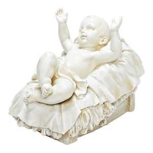 39" Scale Baby Jesus and Crib, White
