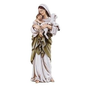 4" Madonna & Child with Lamb Statue