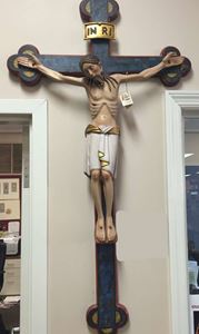 49" Woodcarved Roman Crucifix from Italy