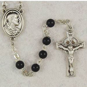 5mm Black Celtic Irish Rosary