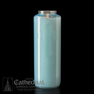 6 Day Light Blue Bottlelight Glass Candle, Case of 12