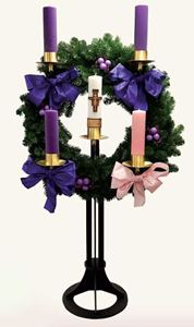 48" Vertical Advent Wreath, Complete Top and Base 