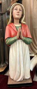 753/B St. Bernadette 30" Kneeling Statue, Colored Fiberglass