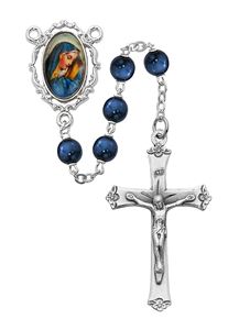 7mm Blue Our Lady of Sorrows Rosary