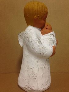 8" Ceramic Angel Boy with Baby