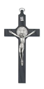 8" Black St Benedict Crucifix