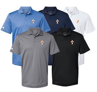 Adidas Dri-Fit Polo with Embroidered Deacon Cross 