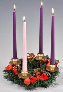 Advent Wreath with Red Ribbon