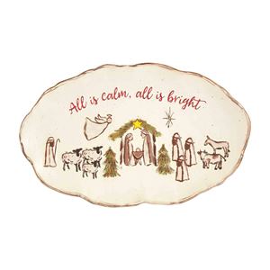 All Is Calm All Is Bright Nativity Platter