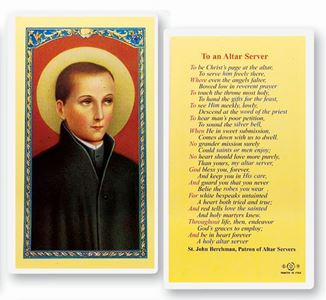 Altar Server Laminated Holy Card