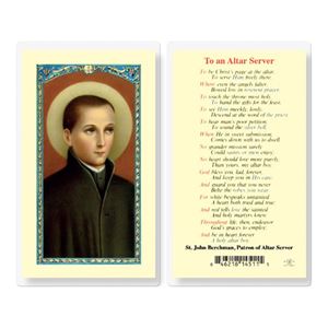 Altar Server Laminated Prayer Card