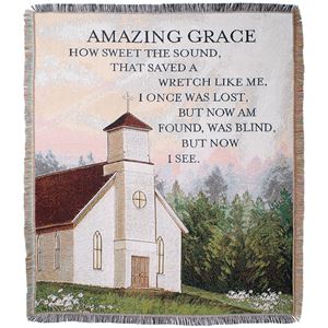 Amazing Grace Woven Tapestry Throw Blanket