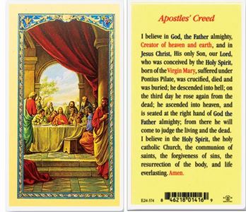 Apostles Creed Laminated Holy Card