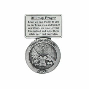 2-5/8 Inch Pewter Army Military Prayer Visor Clip
