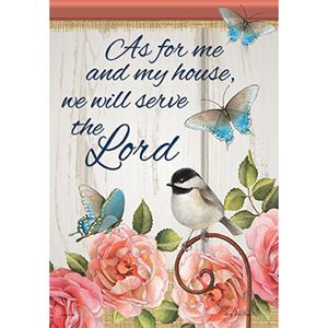 As For Me and My House We Will Serve the Lord Garden Flag