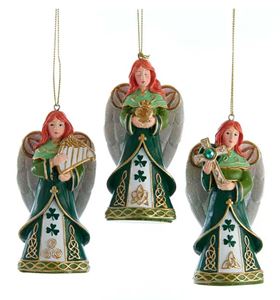Assorted Irish Angel Ornaments, Sold Each