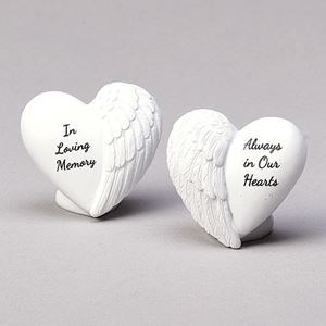 Assorted Memorial 1.5"H Winged Heart Figurines (sold each)