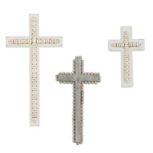 Assorted Sizes Beaded Wood Crosses, Sold Each