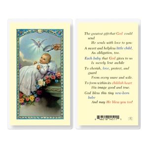 Babys Baptismal Holy Card