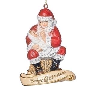 Babys First Christmas 3" Santa with Baby Ornament