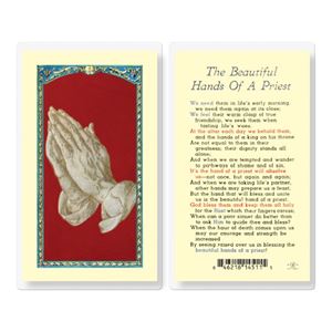 Beautiful Hands Of A Priest Laminated Prayer Card