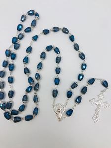 Blue Crystal 6mm Bead Rosary