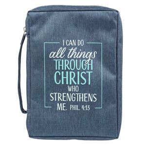 Blue I Can Do All Things Bible Cover