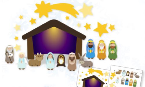 Build Your Own Nativity Scene Window Cling Set