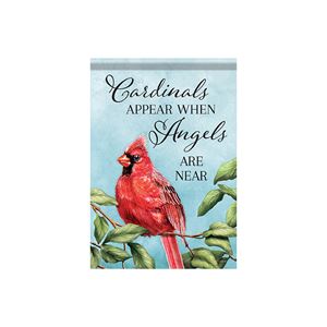 Cardinals Appear with Angels Are Near Garden Flag