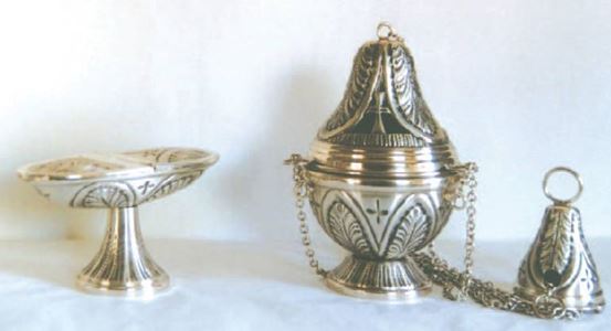 Censer And Boat Set Silver Plate Made In Italy
