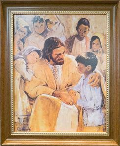 Christ with Children (Hook) 11 x 14 Walnut Framed Print