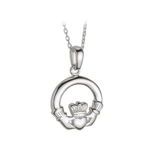 Claddagh Sterling Silver Pendant on 18" Chain