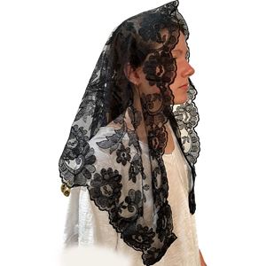 Clare Black Lace Chapel Veil from Spain