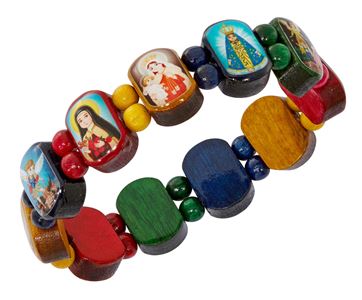 Colorful Wood Childs Saint Bracelet