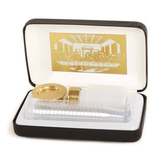 Communion Set with 20 Disposable Cups, Last Supper Lining