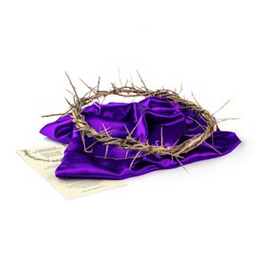 Crown of Thorns 13 Inch with 28 Inch Purple Cloth