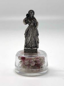 Divine Mercy 2.5" Statue and Rosary Set
