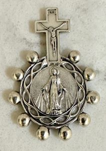 Double Sided Miraculous and Divine Mercy Finger Rosary from Italy