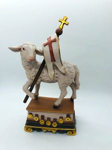Easter Lamb 8.5" Wood Carved Statue from Italy